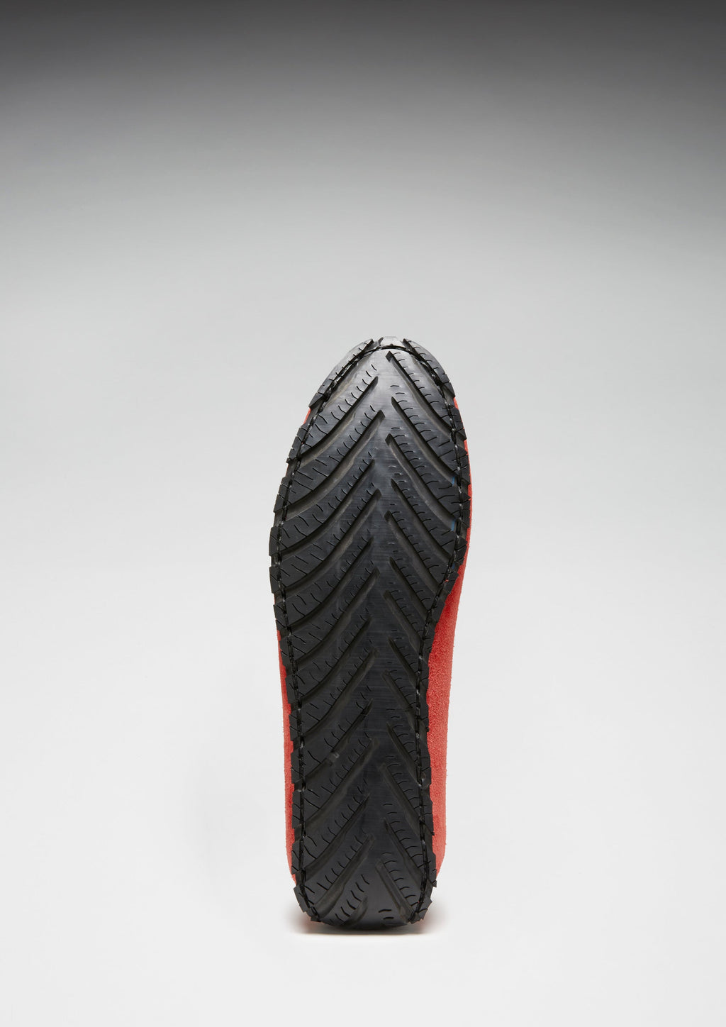 Red Suede Driving Loafers with Recycled Tyre Sole