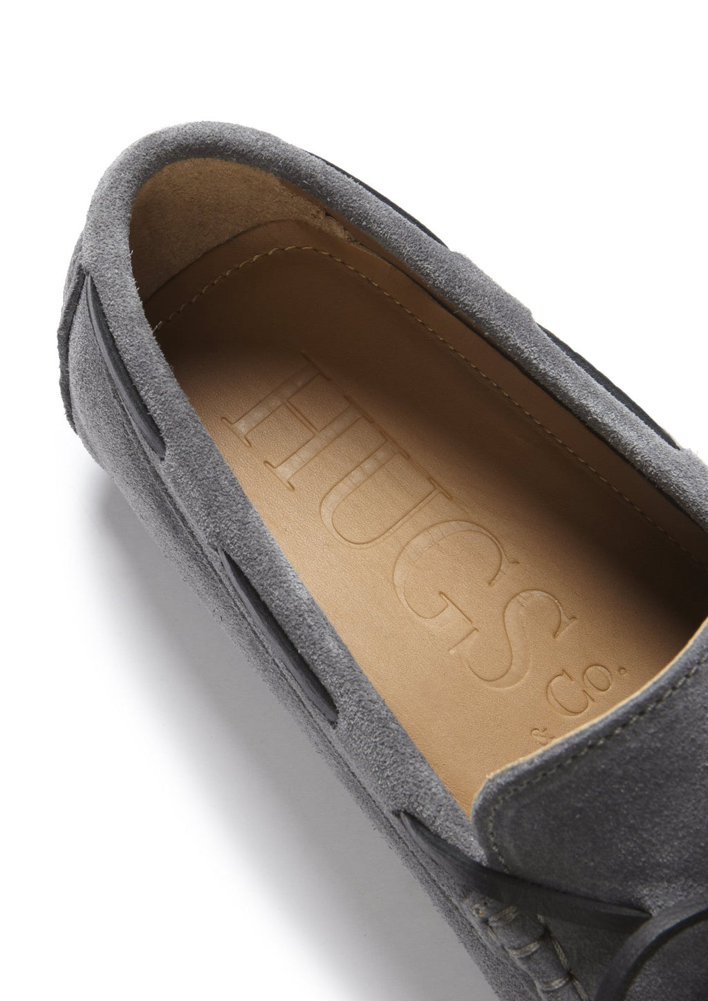 Slate Grey Suede Laced Driving Loafers