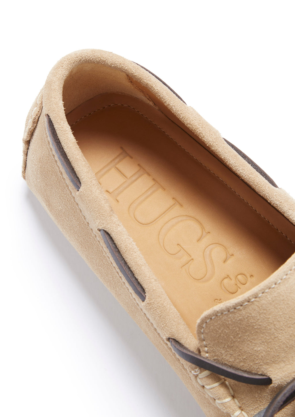 Taupe Suede Laced Driving Loafers
