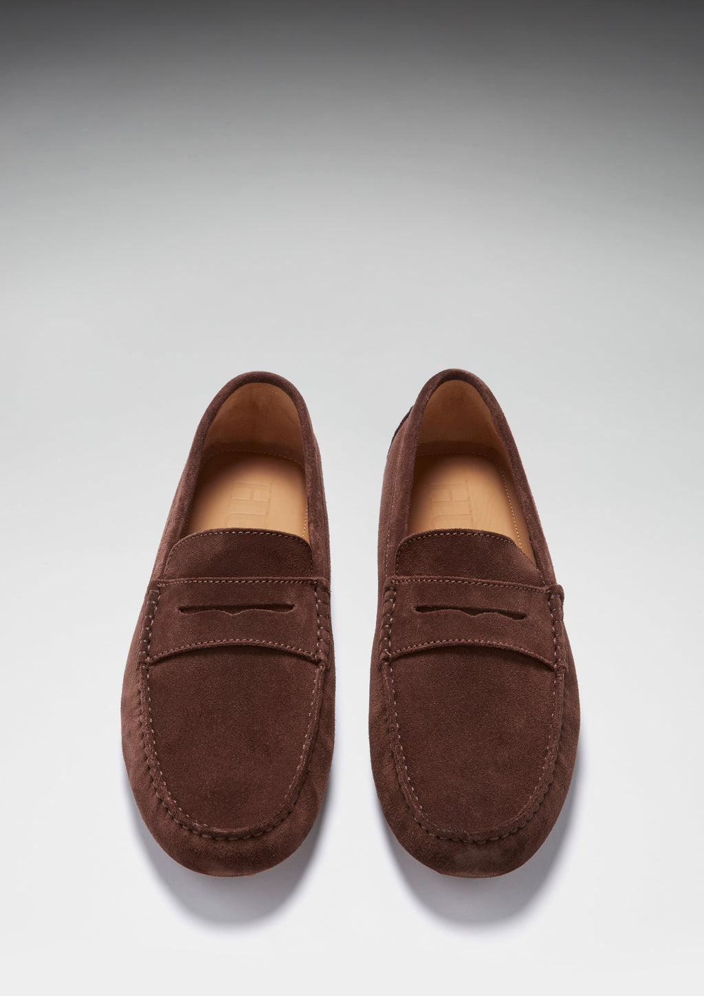 Brown Suede Penny Driving Loafers