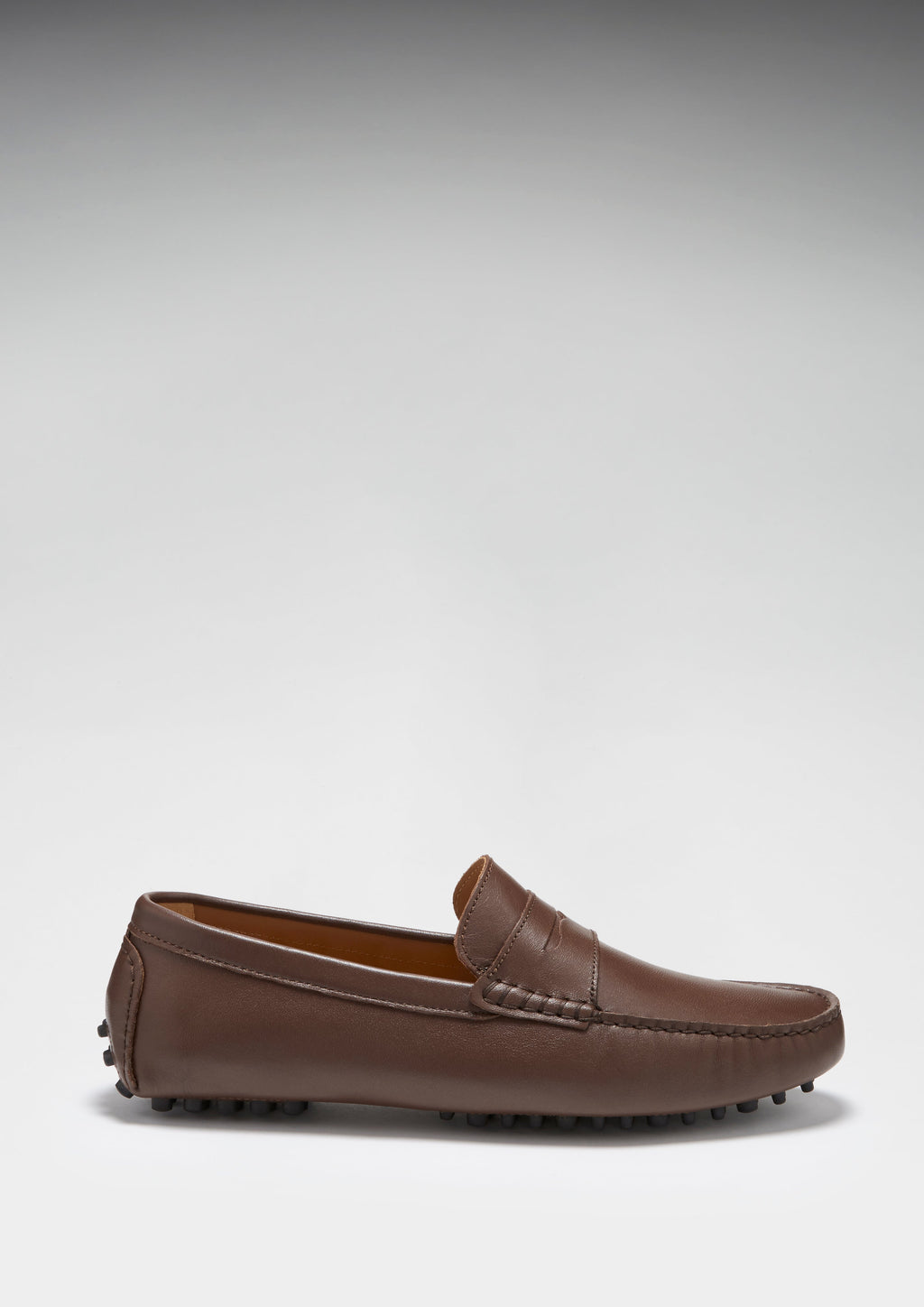 Brown Leather Driving Loafers