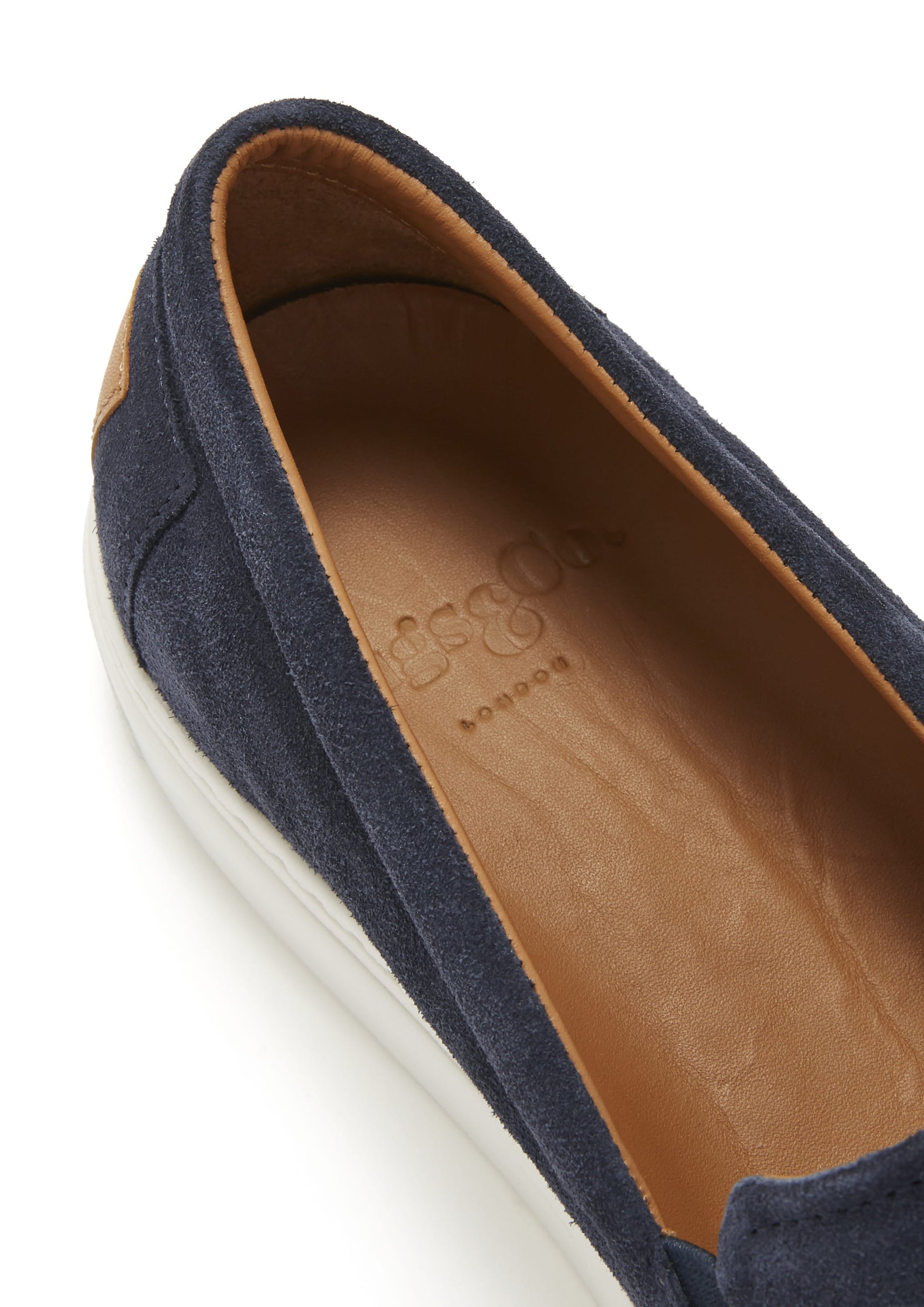 Navy Blue Suede Slip On Sneakers
