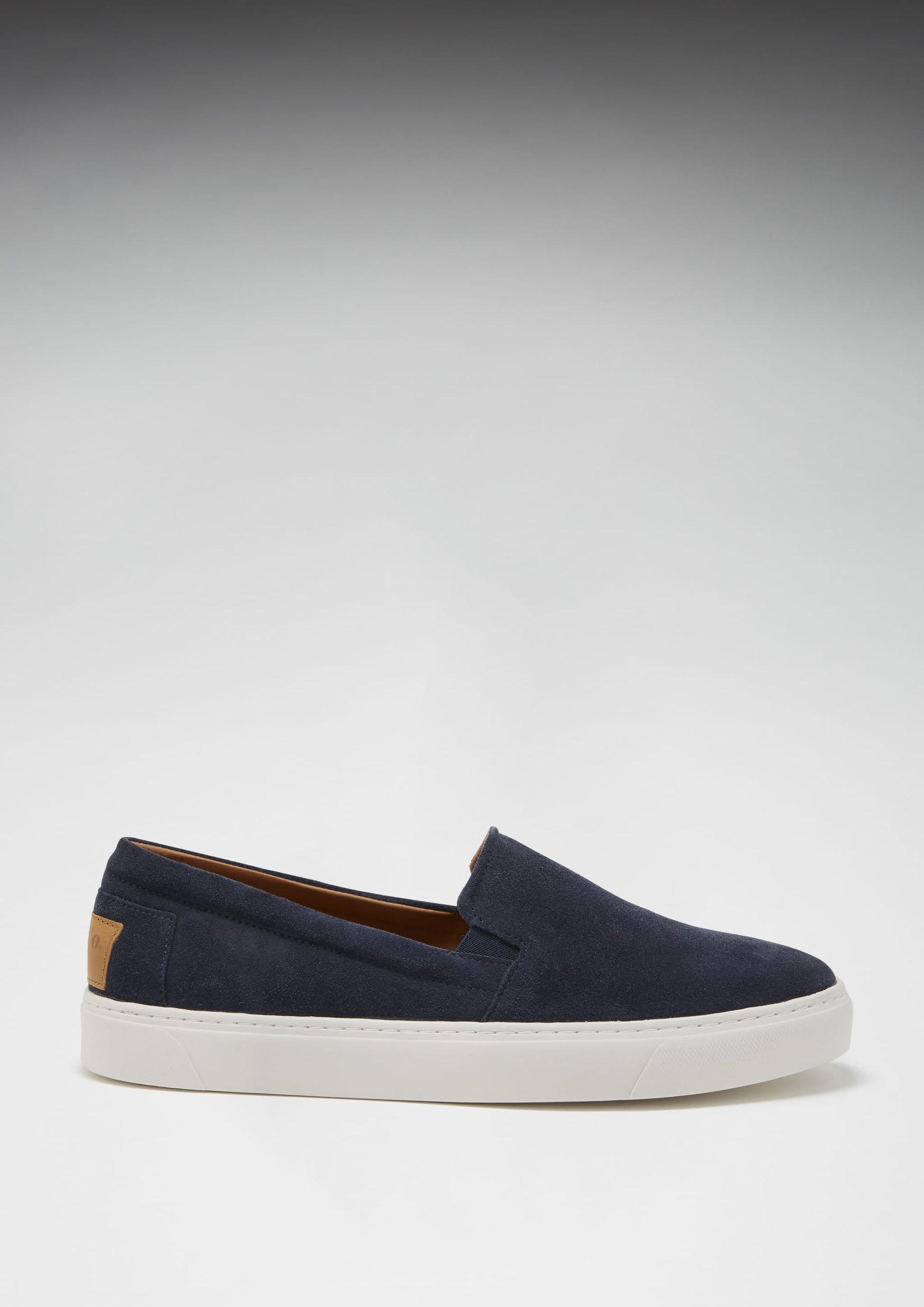 Navy Blue Suede Slip On Sneakers