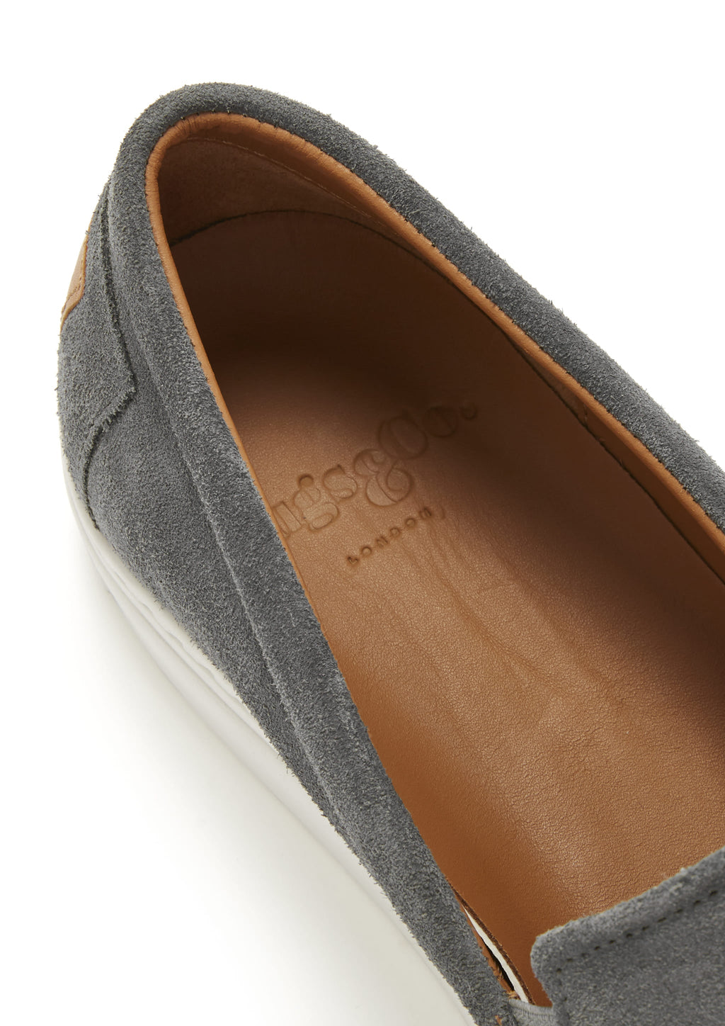 Slate Grey Suede Slip On Sneakers