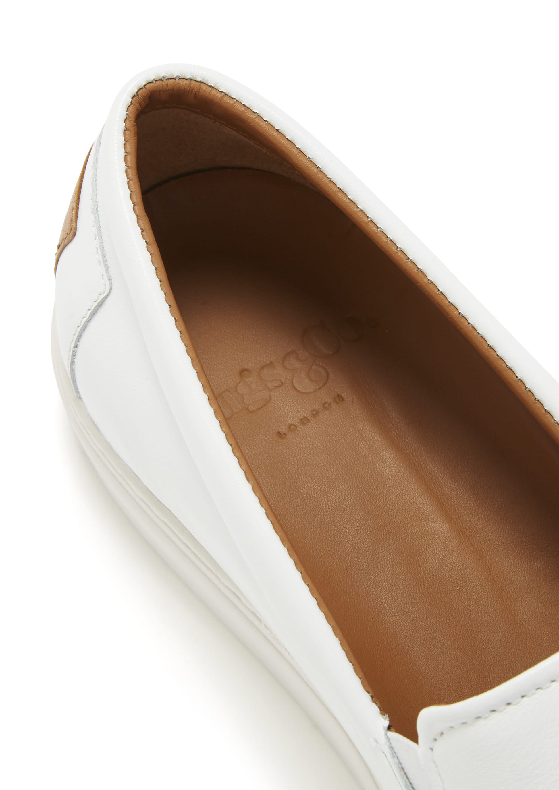 White Leather Slip On Sneakers