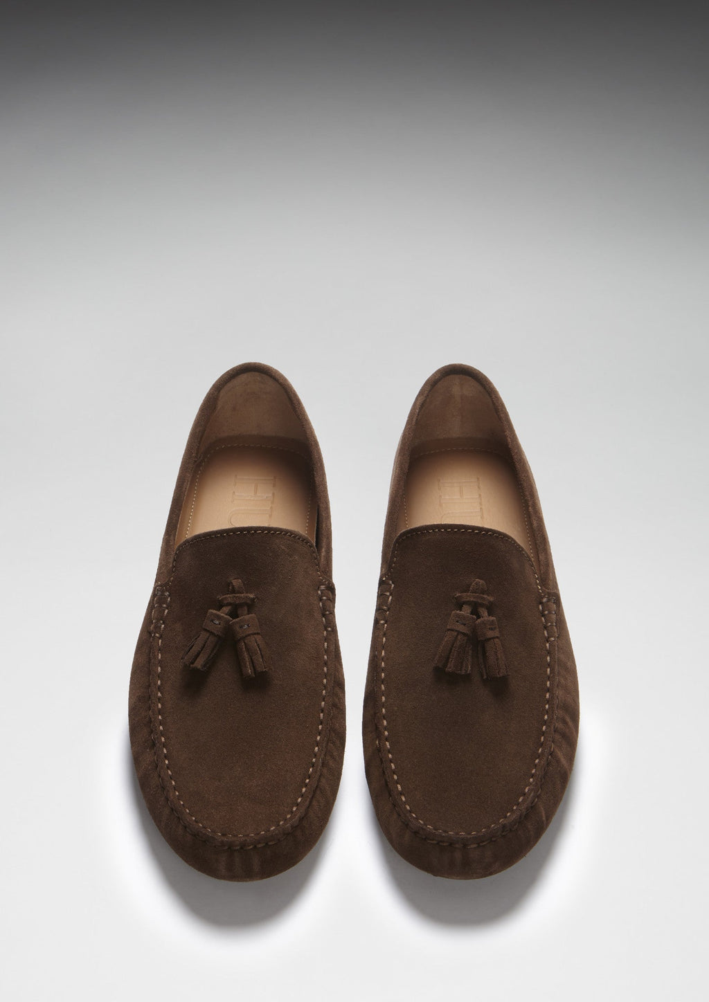 Brown Suede Tasselled Driving Loafers
