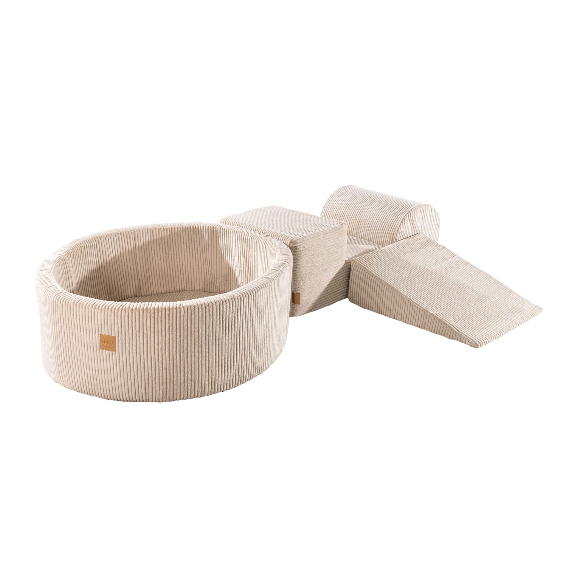 bold ecru foam playset in dramatic light ready for toddler adventures