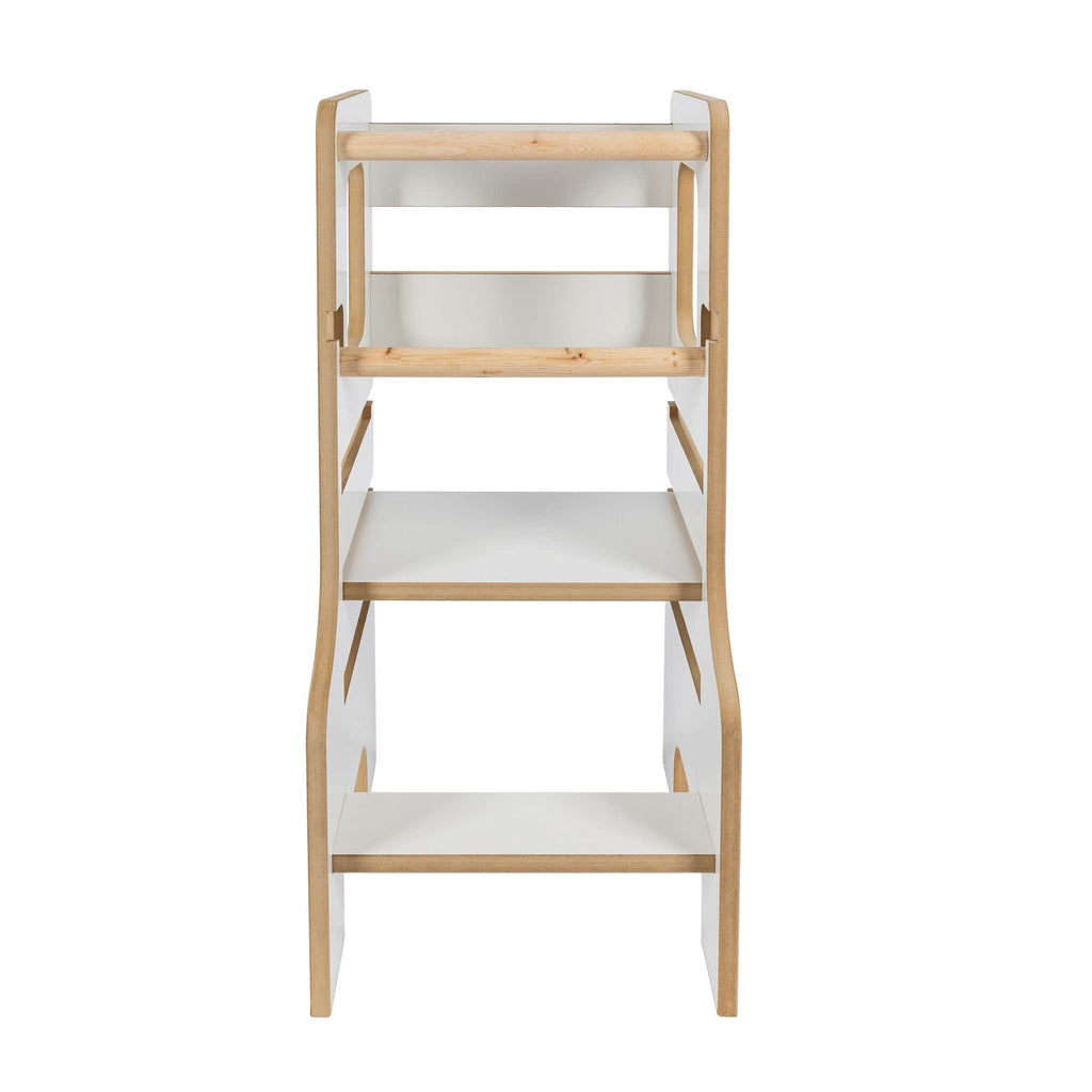 elegant wooden kitchen helper tower with a smooth mdf finish in a refined home setting