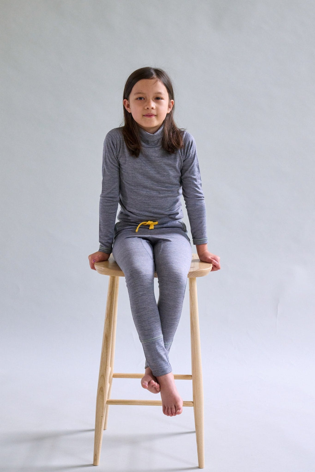 Merino Polo Neck Grey Marle