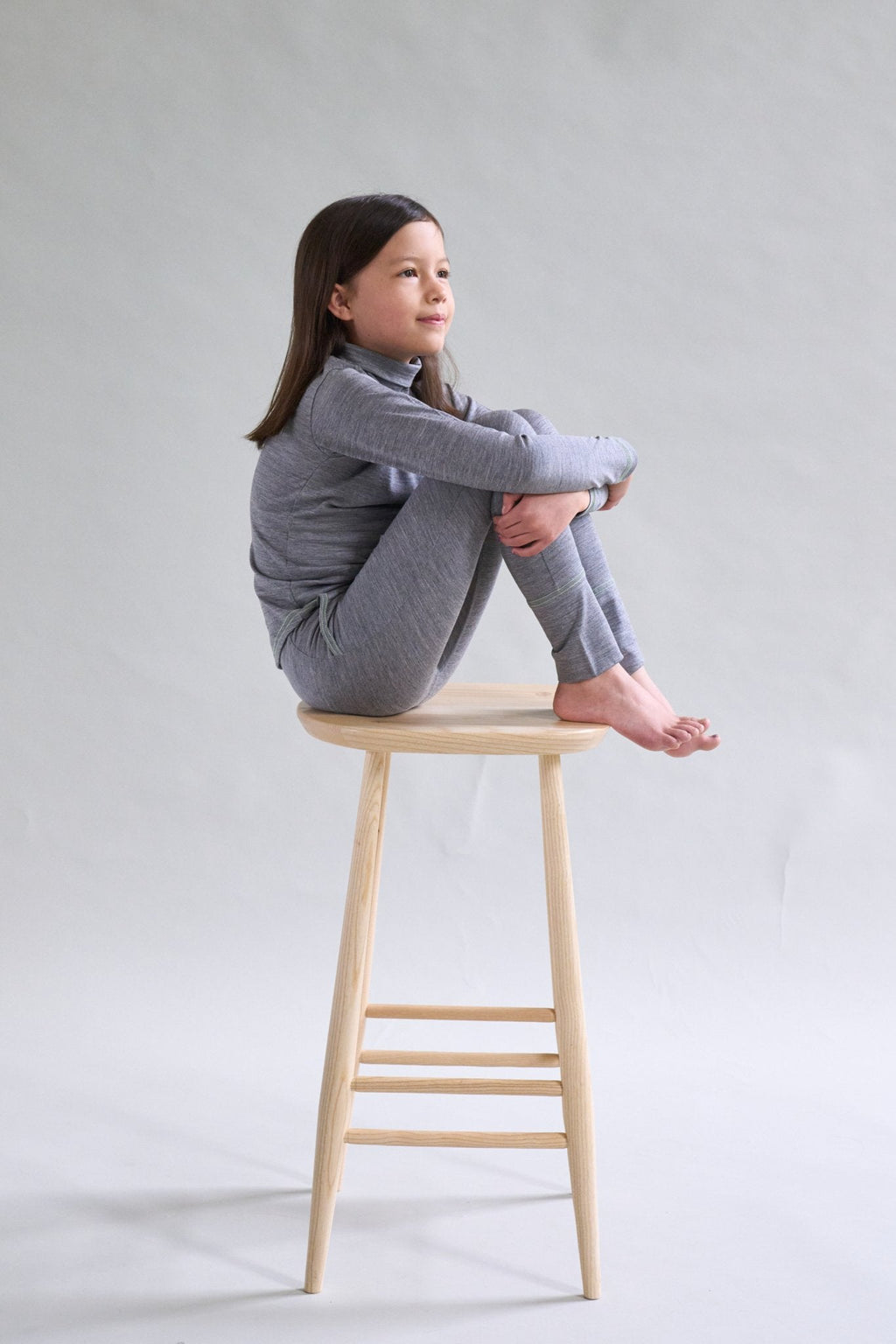 Merino Polo Neck Grey Marle