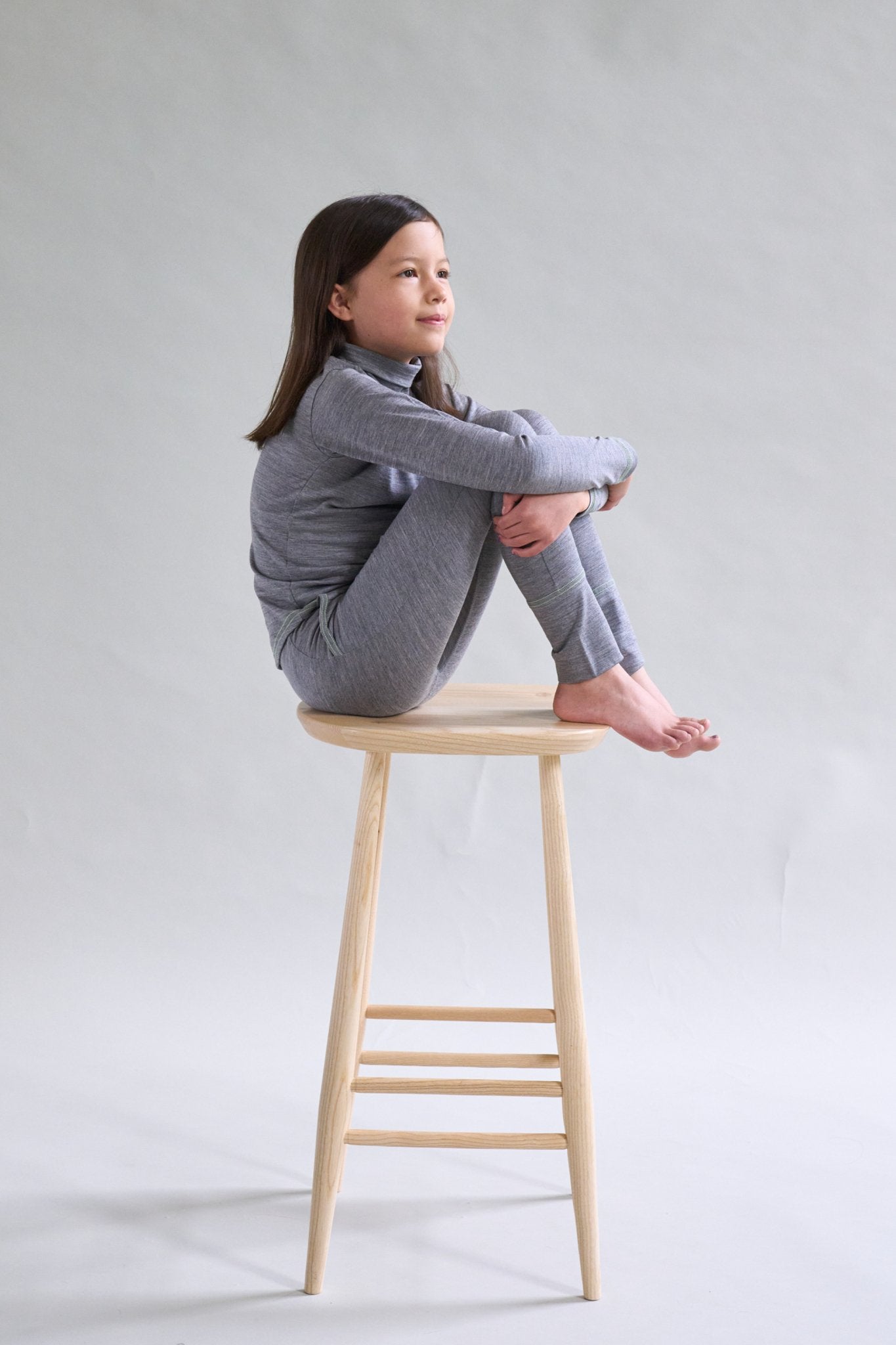Merino Polo Neck Grey Marle