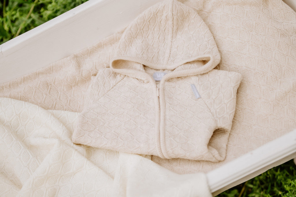Merino wool baby blanket HAPPINESS