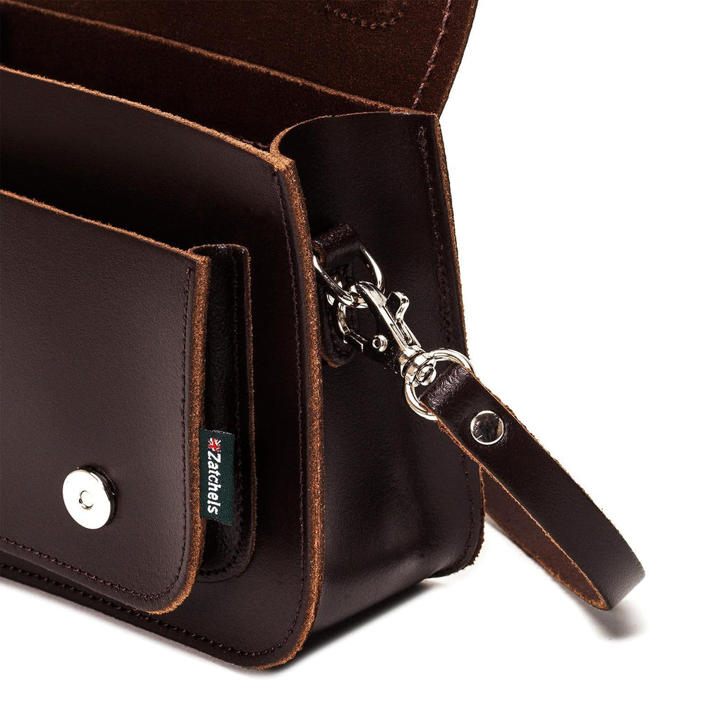 Handmade Leather Micro Satchel in Dark Brown
