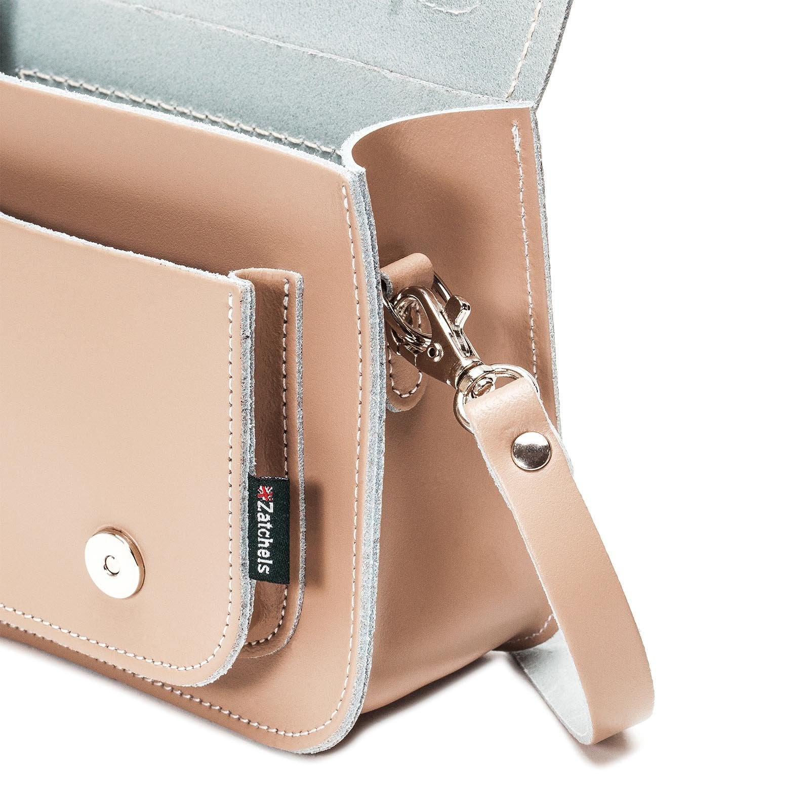 Handmade Leather Micro Satchel in Iced Coffee
