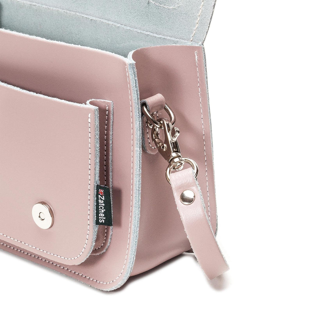 Handmade Leather Micro Satchel Rose Quartz