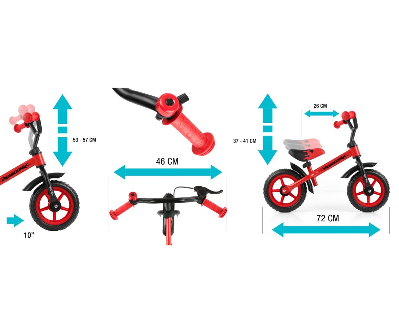 Discover the Joy of Riding with the Milly Mally Dragon Balance Bike - Safe, Adjustable & Durable by Milly Mally at www.brixbailey.com