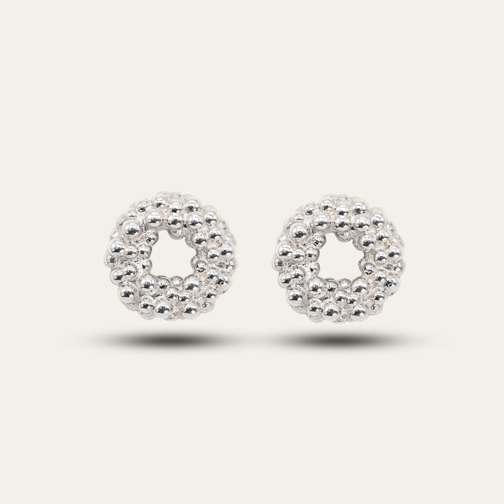 Mini Barnacle Hoops in Recycled Silver