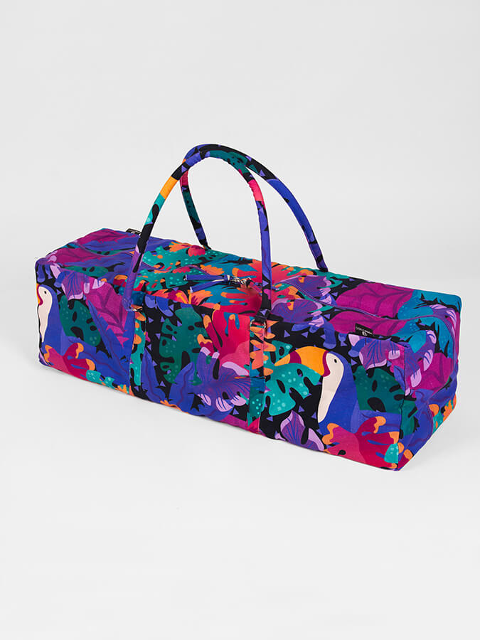Organic Cotton Yoga Equipment Bag in Floral Design