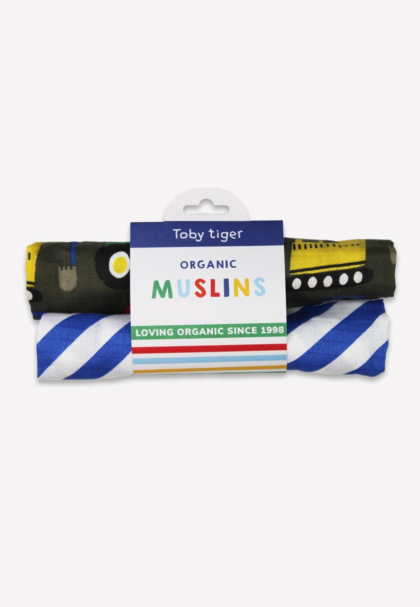 Organic Transport Print Muslin 2 Pack