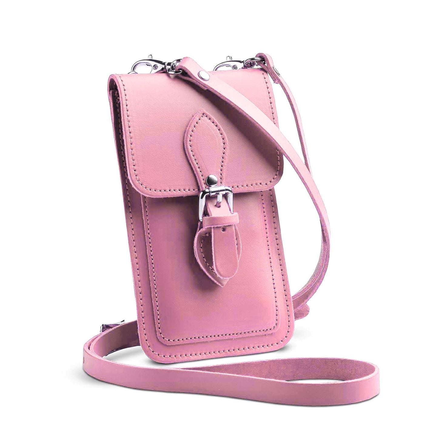 Pastel Violet Handmade Leather Mobile Phone Pouch