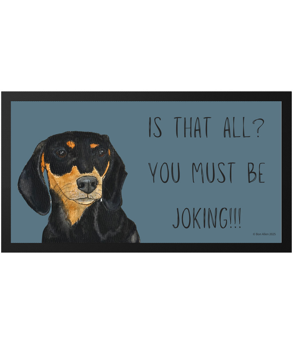 Black and Tan Dachshund Dining Drama Pet Bowl Mat