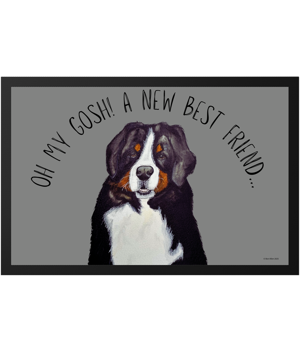 Bernese Mountain Dog Doormat Welcome Friend