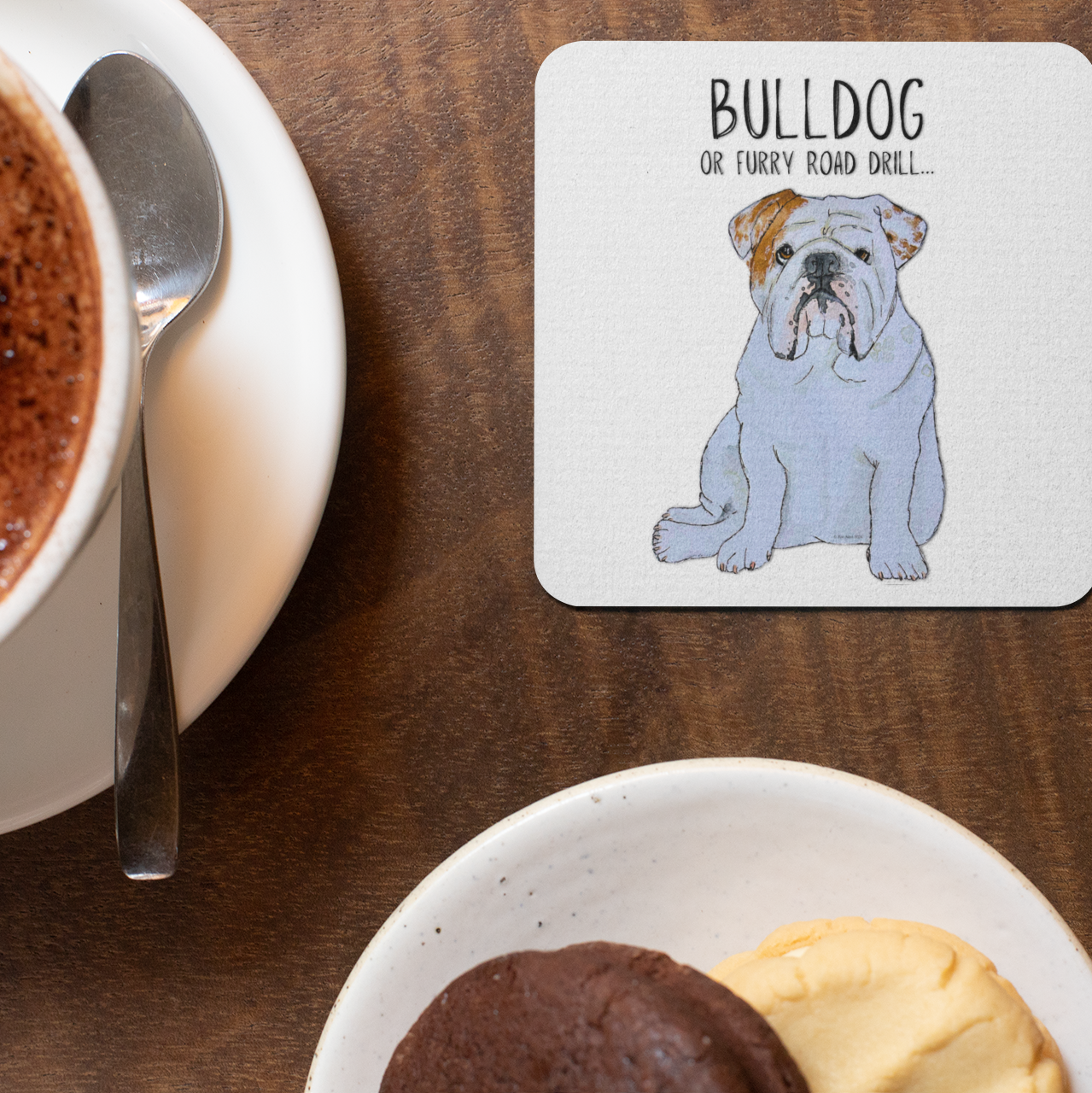 Bulldog Print Coasters Pack of 4