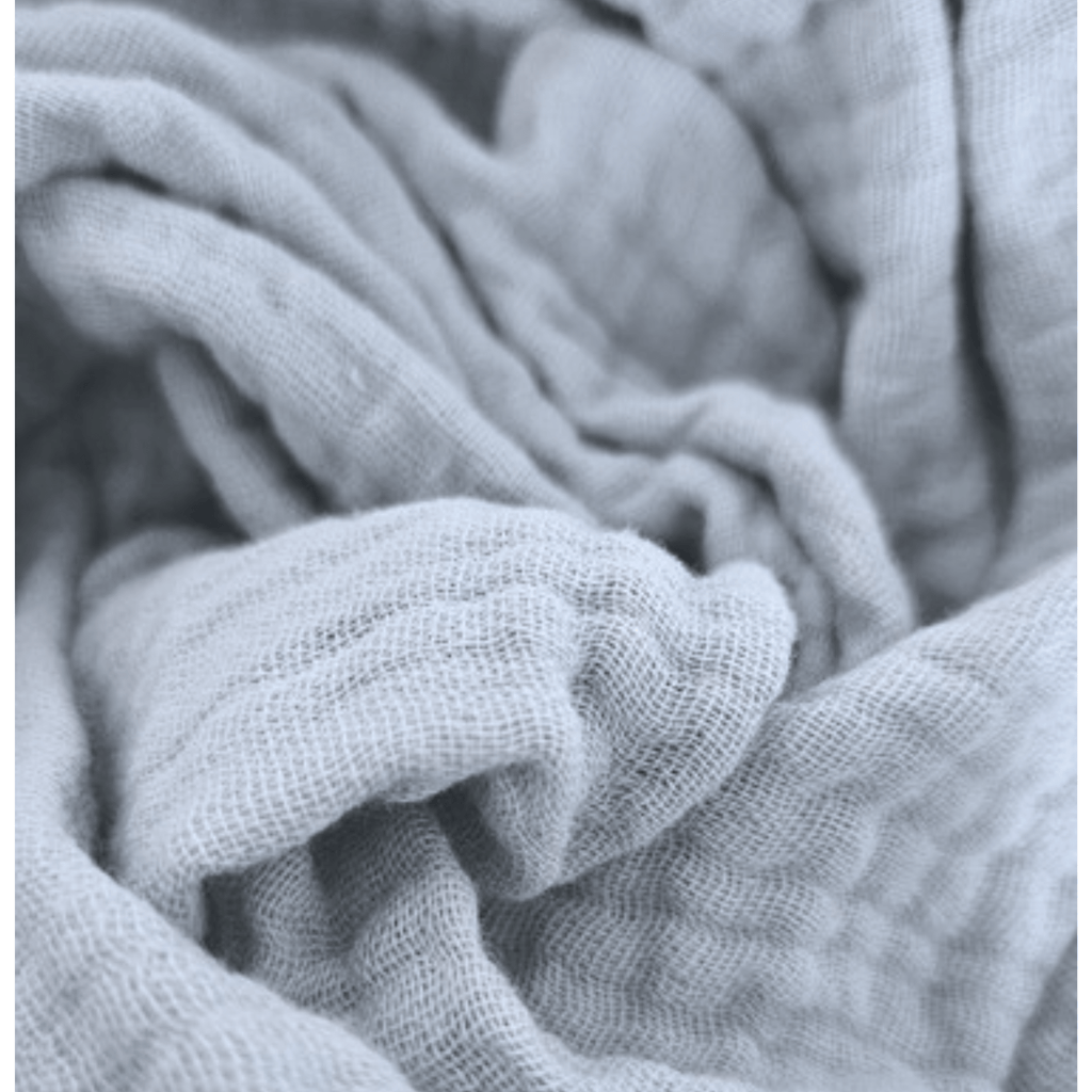 Soft Blue Muslin Feeding Blanket - Triple Layer Gauze