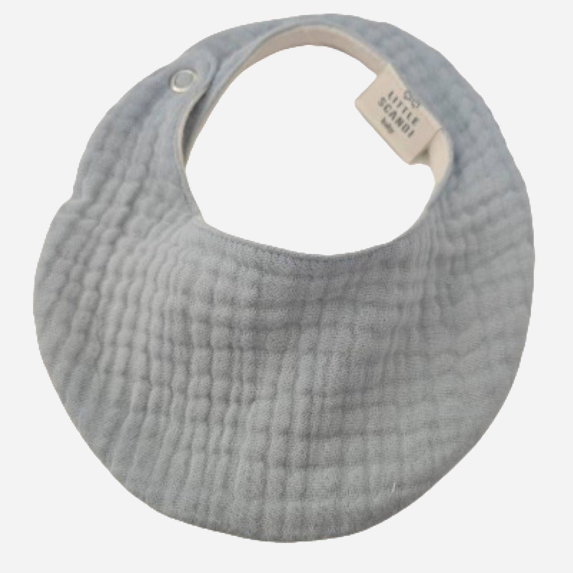 Soft Blue Waterproof Bib Triple Layer Muslin