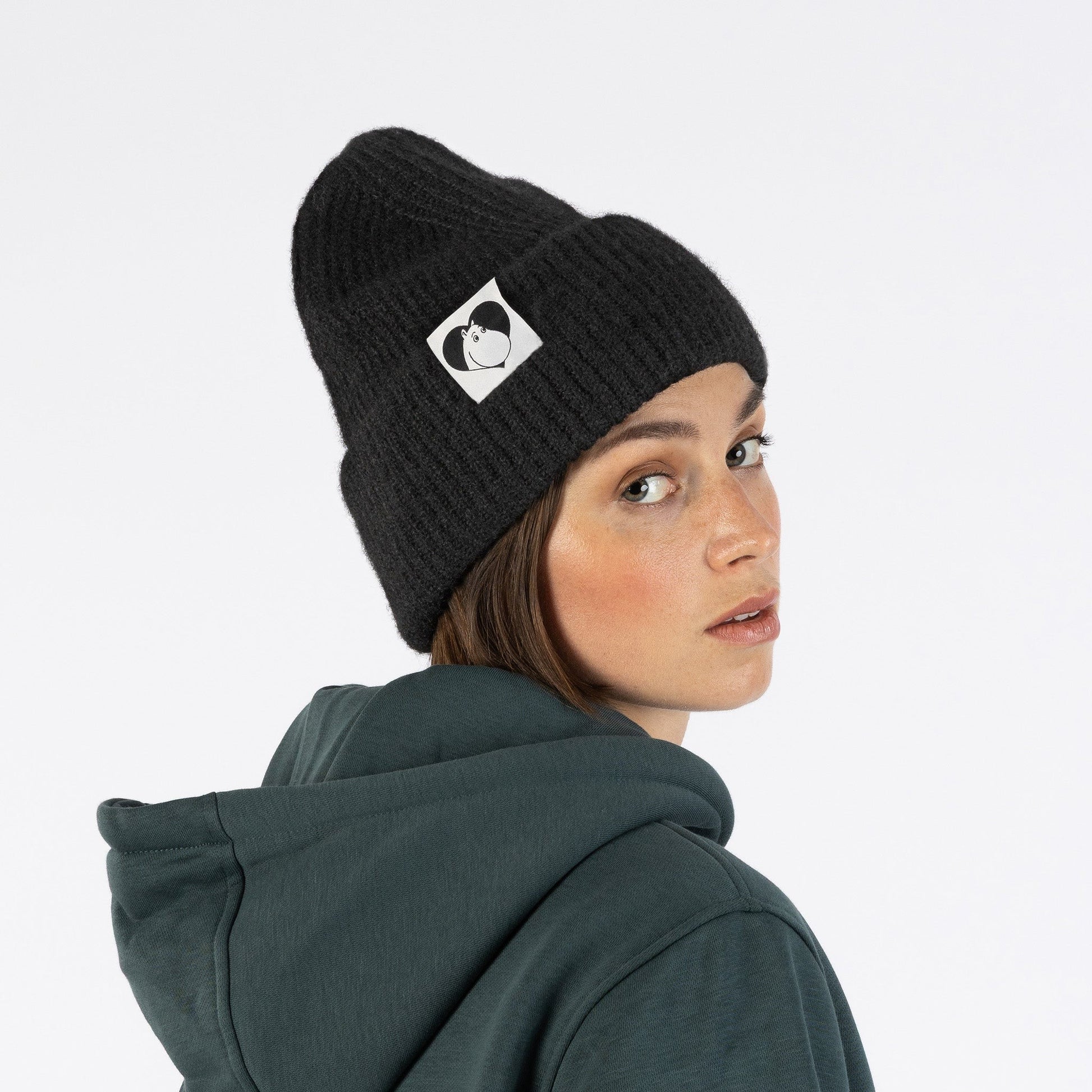 Moomintroll Fluffy Chunky Beanie - Black