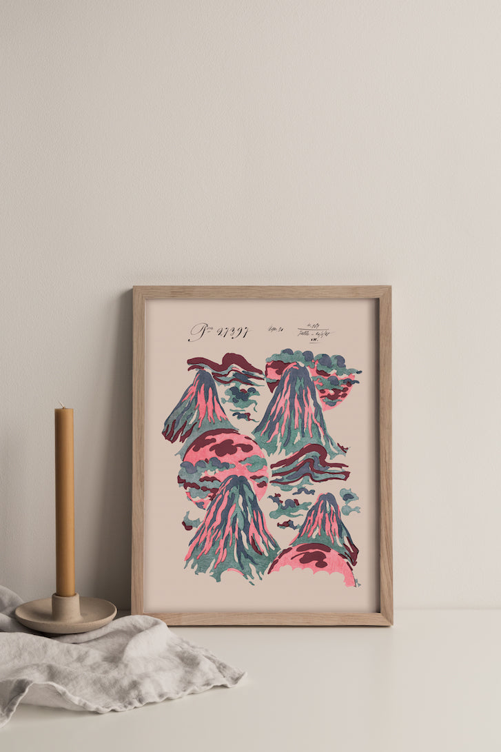 Mount Vesuvius Vintage Archive Poster Print