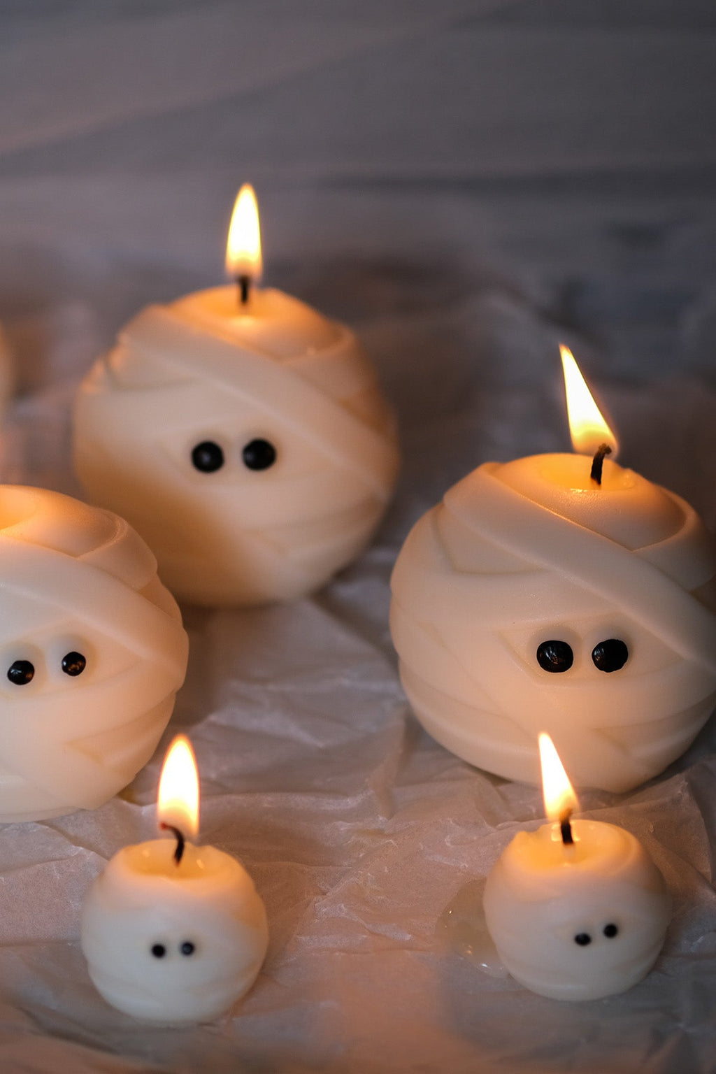 Mummy Ghost Candle Duo Small and Large