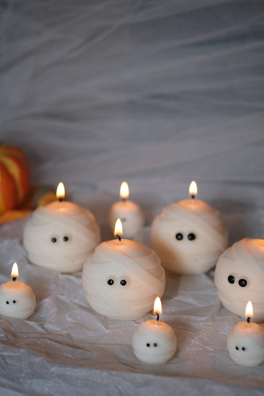 Mummy Ghost Candle Duo Small and Large