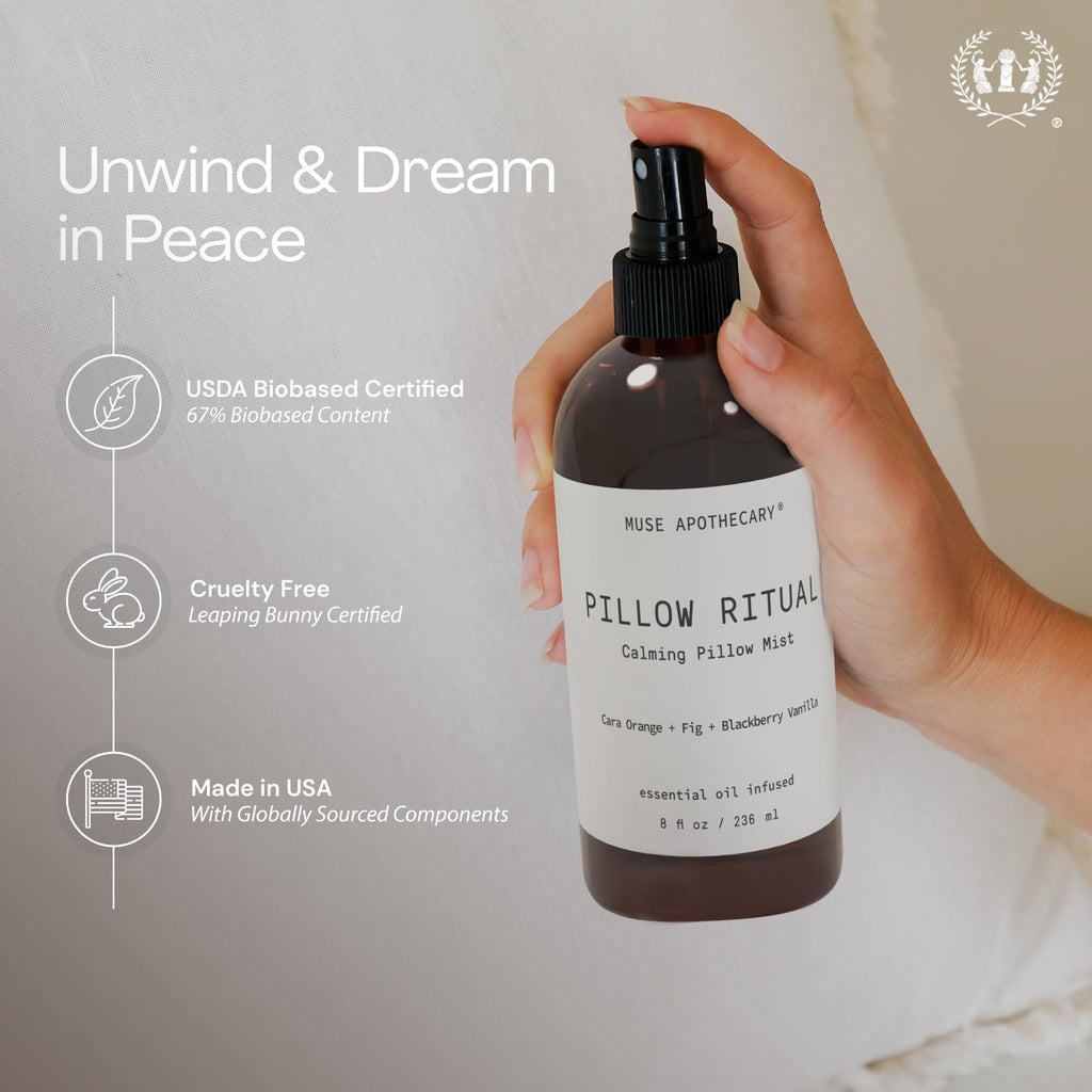 Pillow Ritual Aromatic Mist with Tonka Bean, Amber and Cedarwood 4 oz