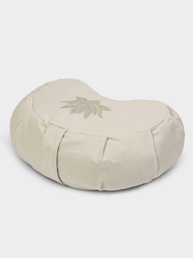 Organic Cotton Crescent Lotus Zafu Buckwheat Meditation Cushion