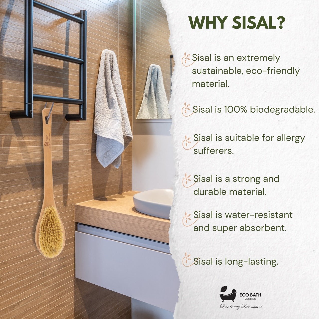 Natural Sisal Body Brush for Dry Brushing and Exfoliation