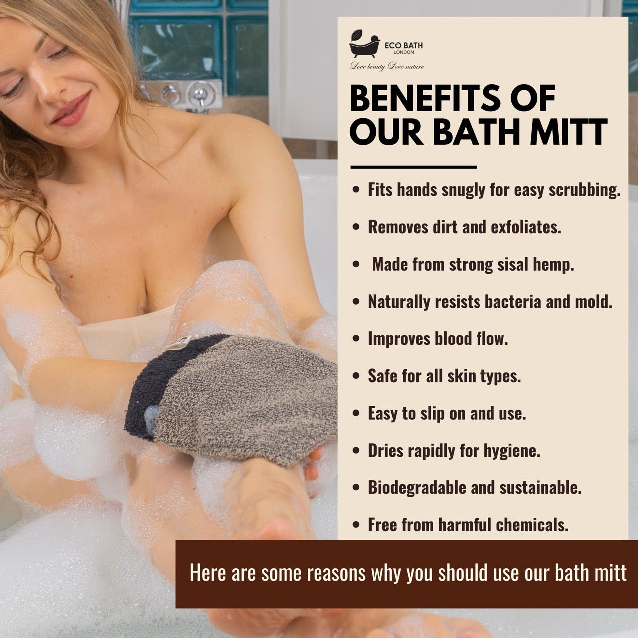 Natural Sisal Hemp Bath Mitt