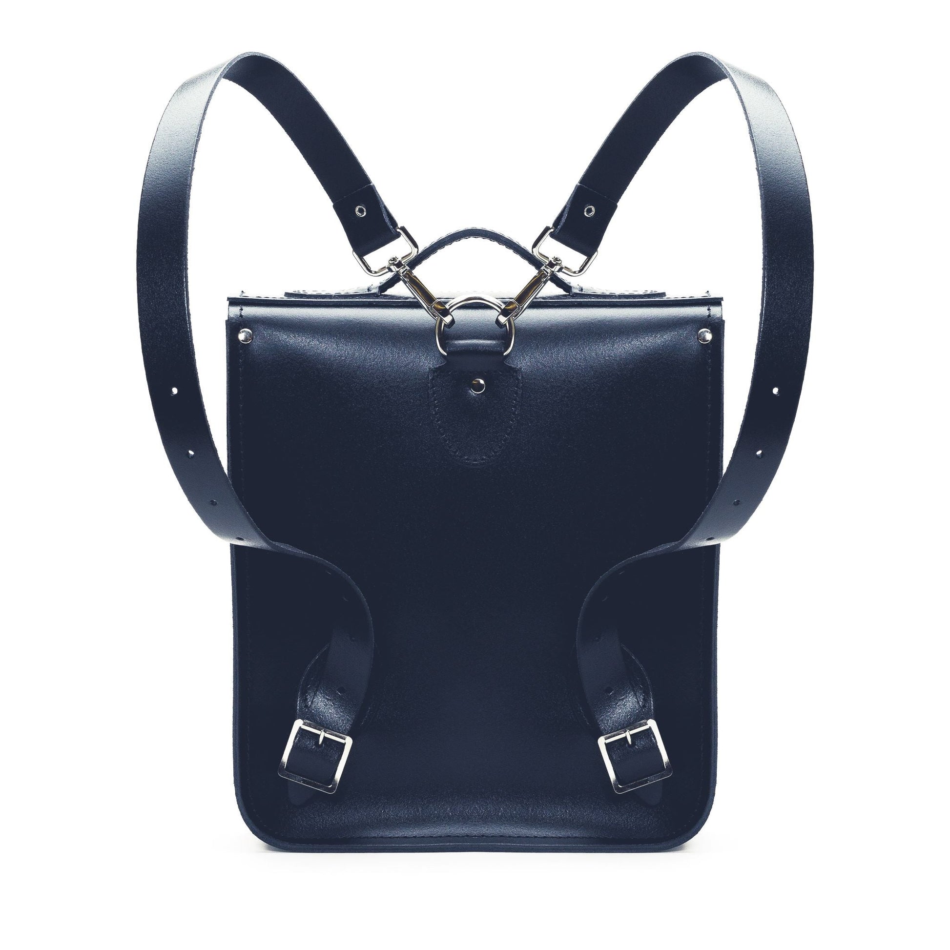 Handmade Leather City Backpack Navy Blue