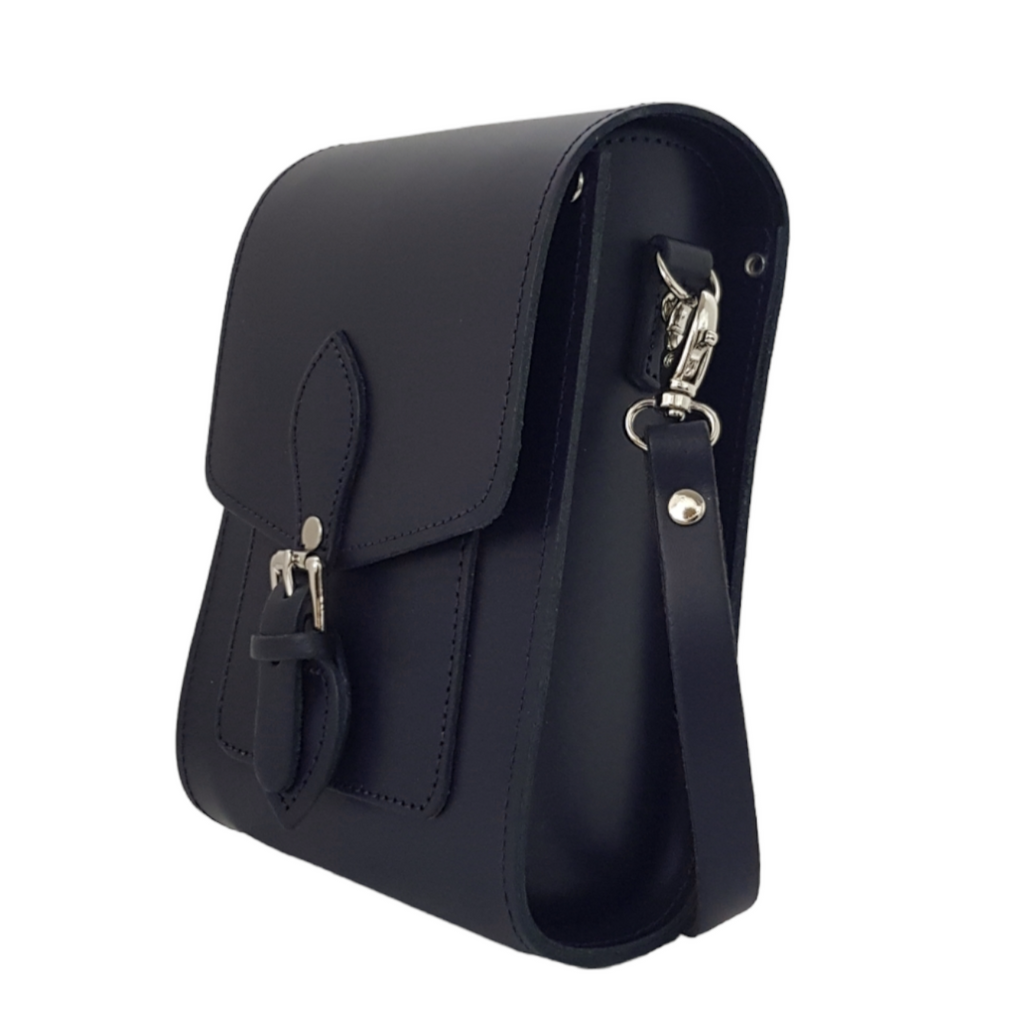 Handmade Leather Festival Phone Bag Navy Blue