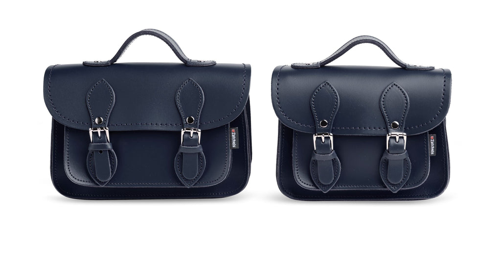 Handmade Leather Micro Satchel Navy