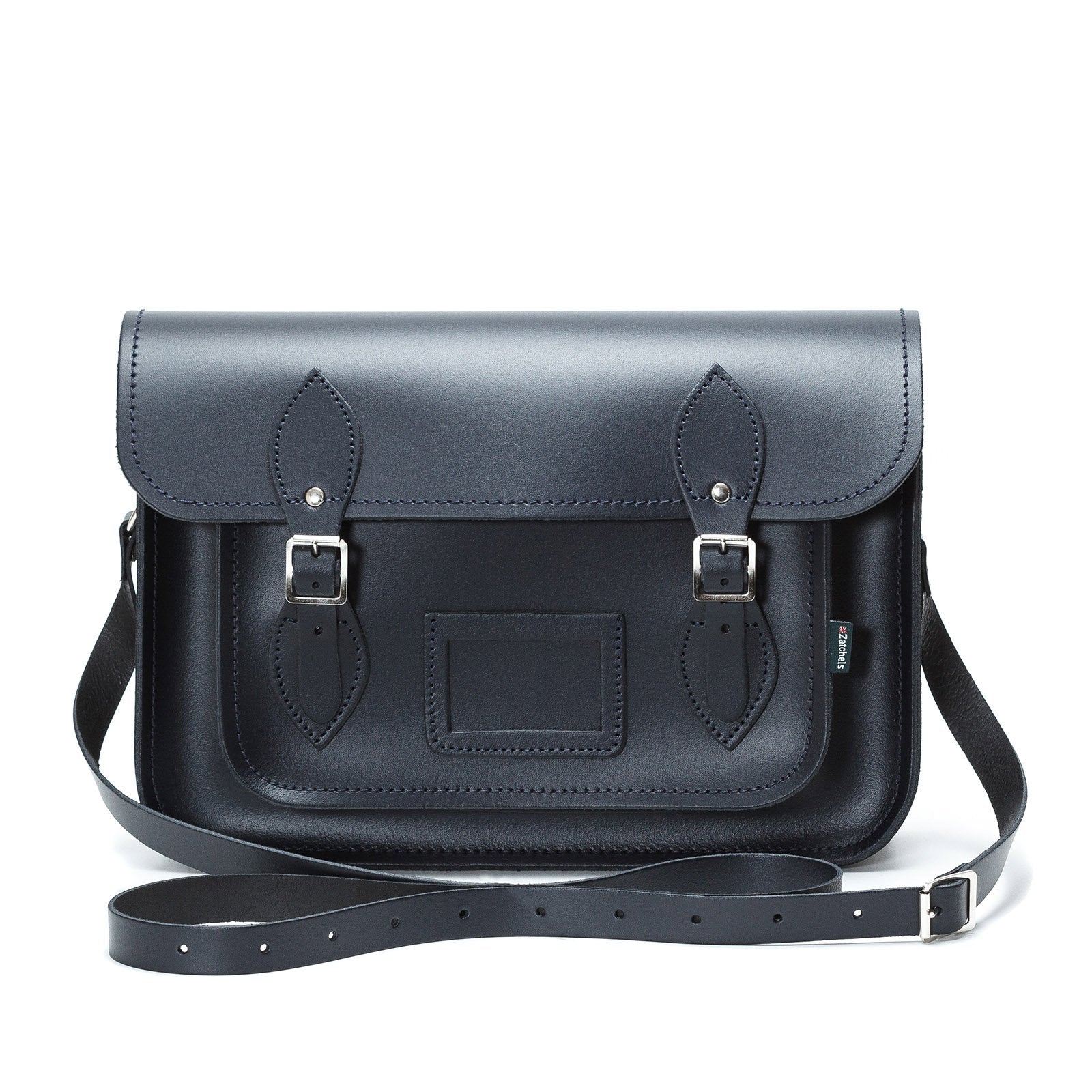 Handmade Leather Satchel Navy Blue