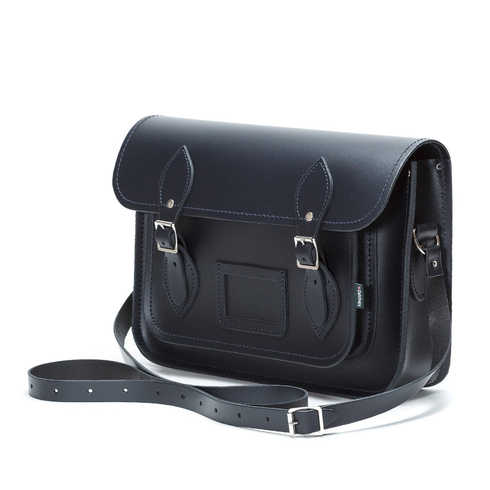 Handmade Leather Satchel Navy Blue