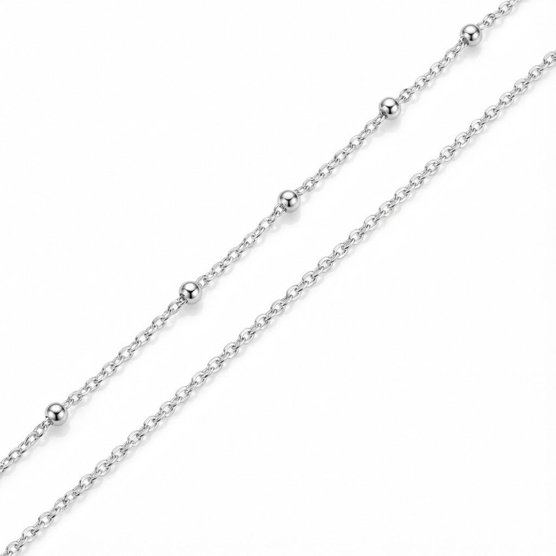 June Birthstone Necklace with Initial Charm Moonstone