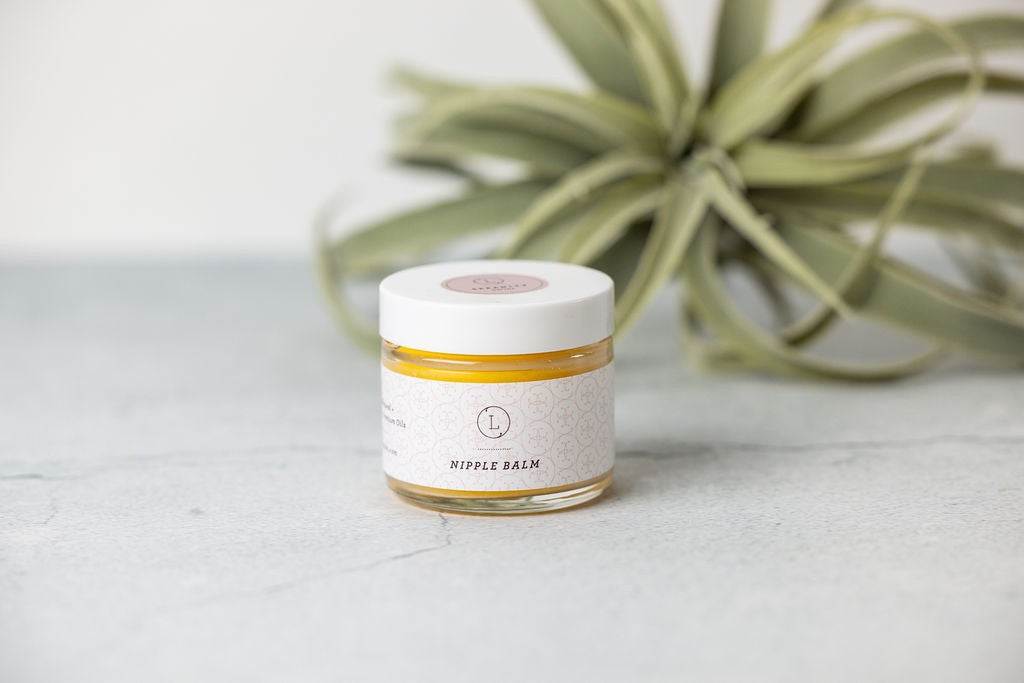 a functional and practical view of the new mom skincare gift set's lavender foot soak and luffa soap saver