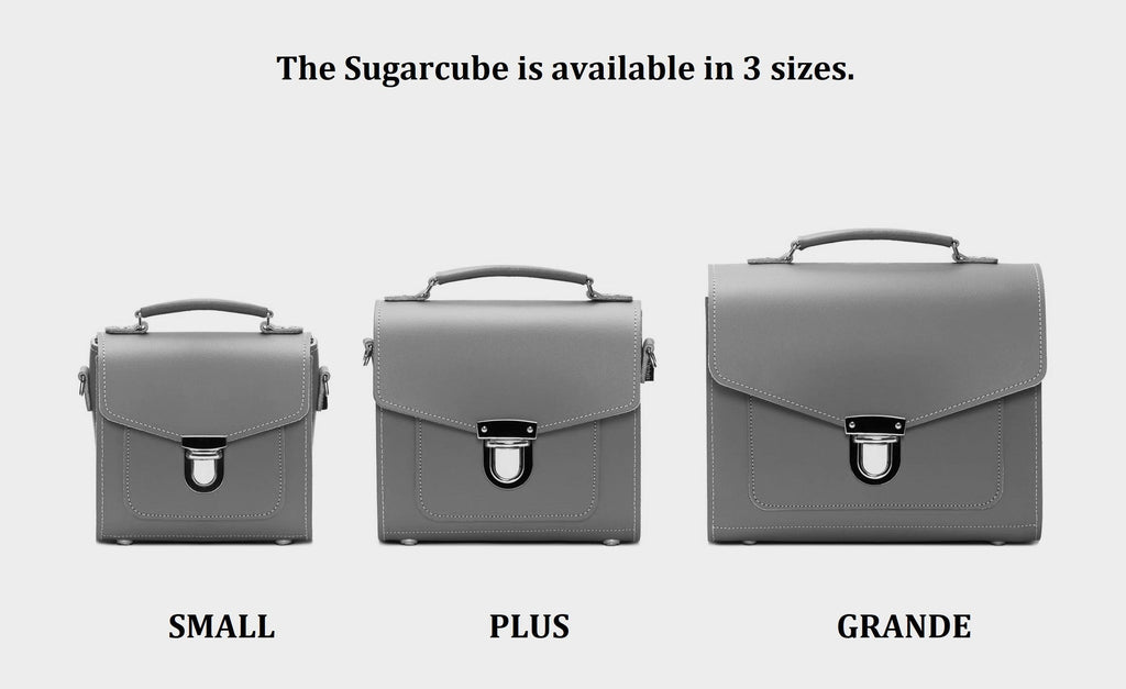 Purple Leather Sugarcube Handbag, Handmade in England