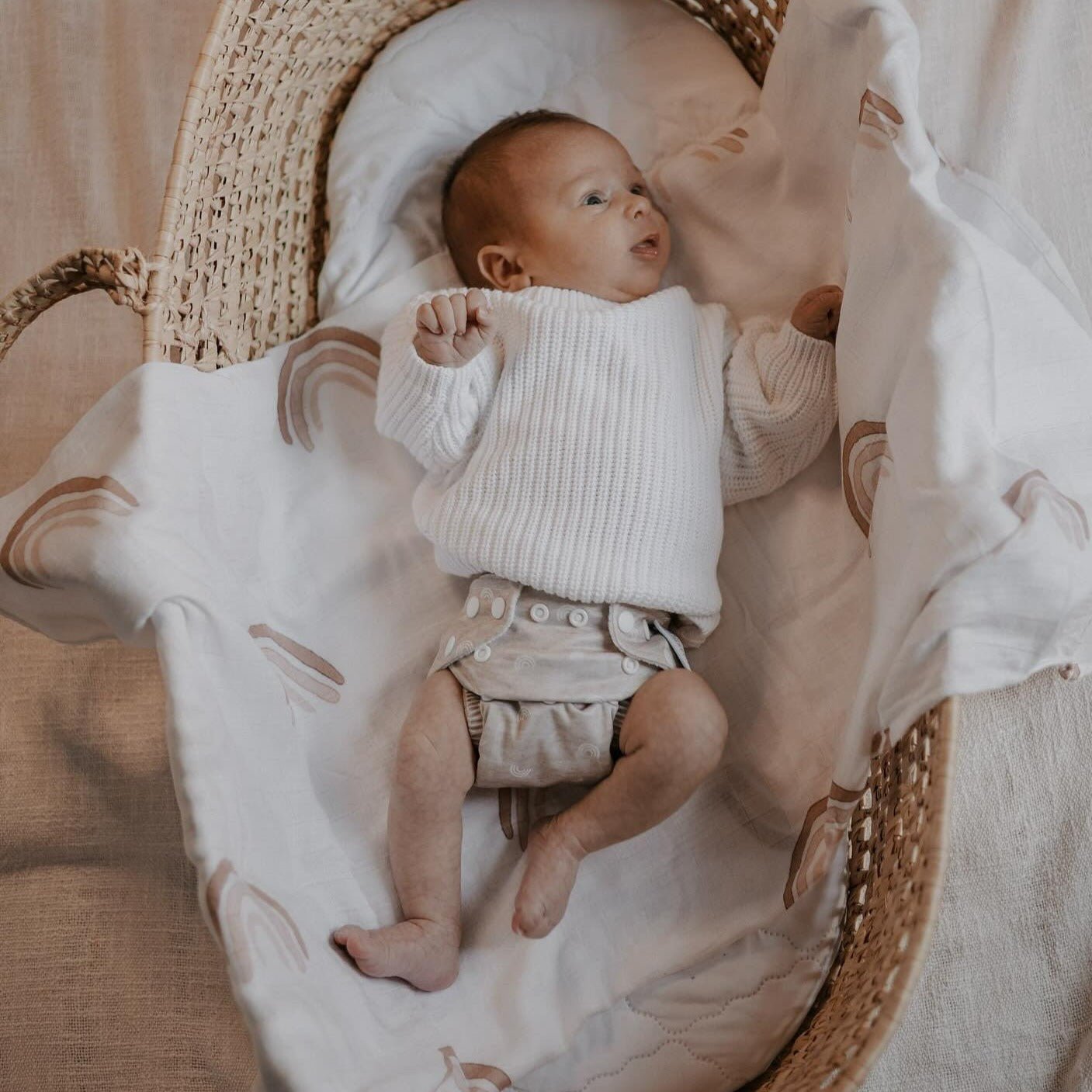 Newborn Reusable Cloth Nappy in Celestial