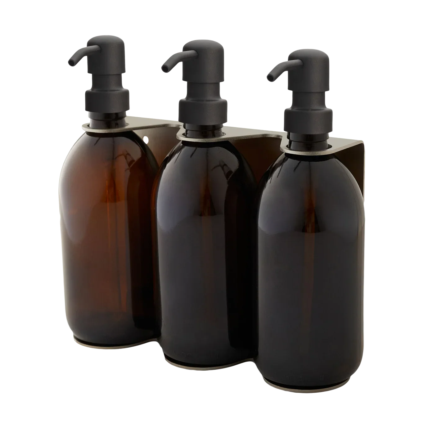 Triple Wall Mounted Soap Dispenser in Nickel