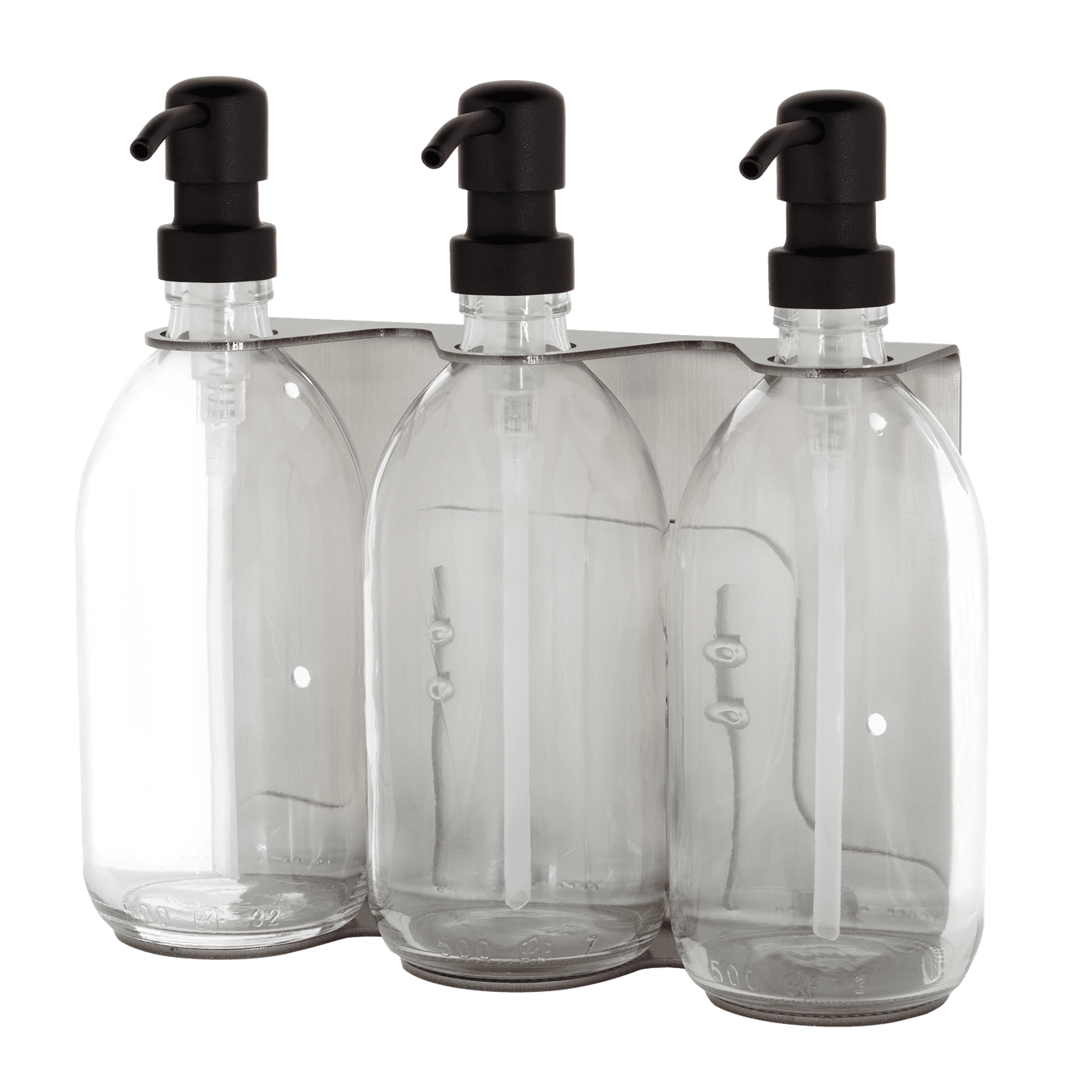 Triple Wall Mounted Soap Dispenser in Nickel