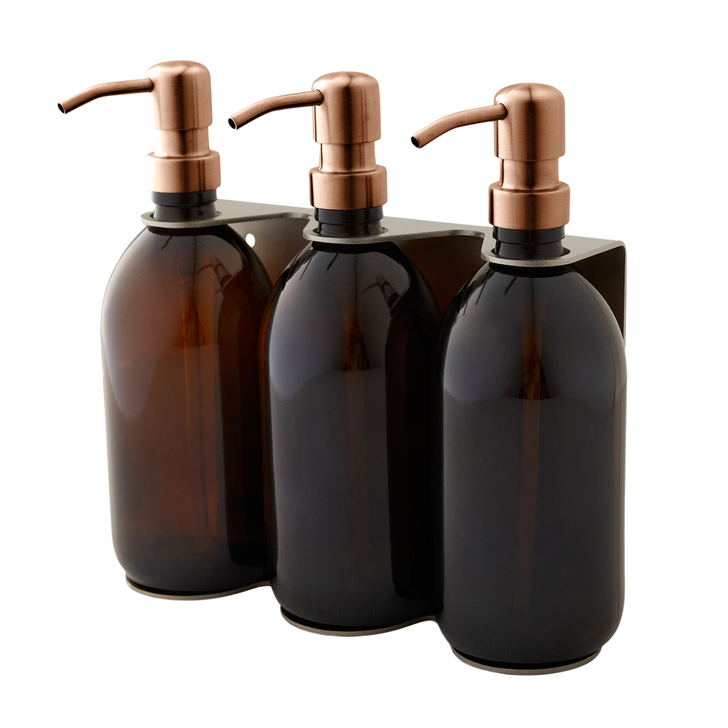 Triple Wall Mounted Soap Dispenser in Nickel