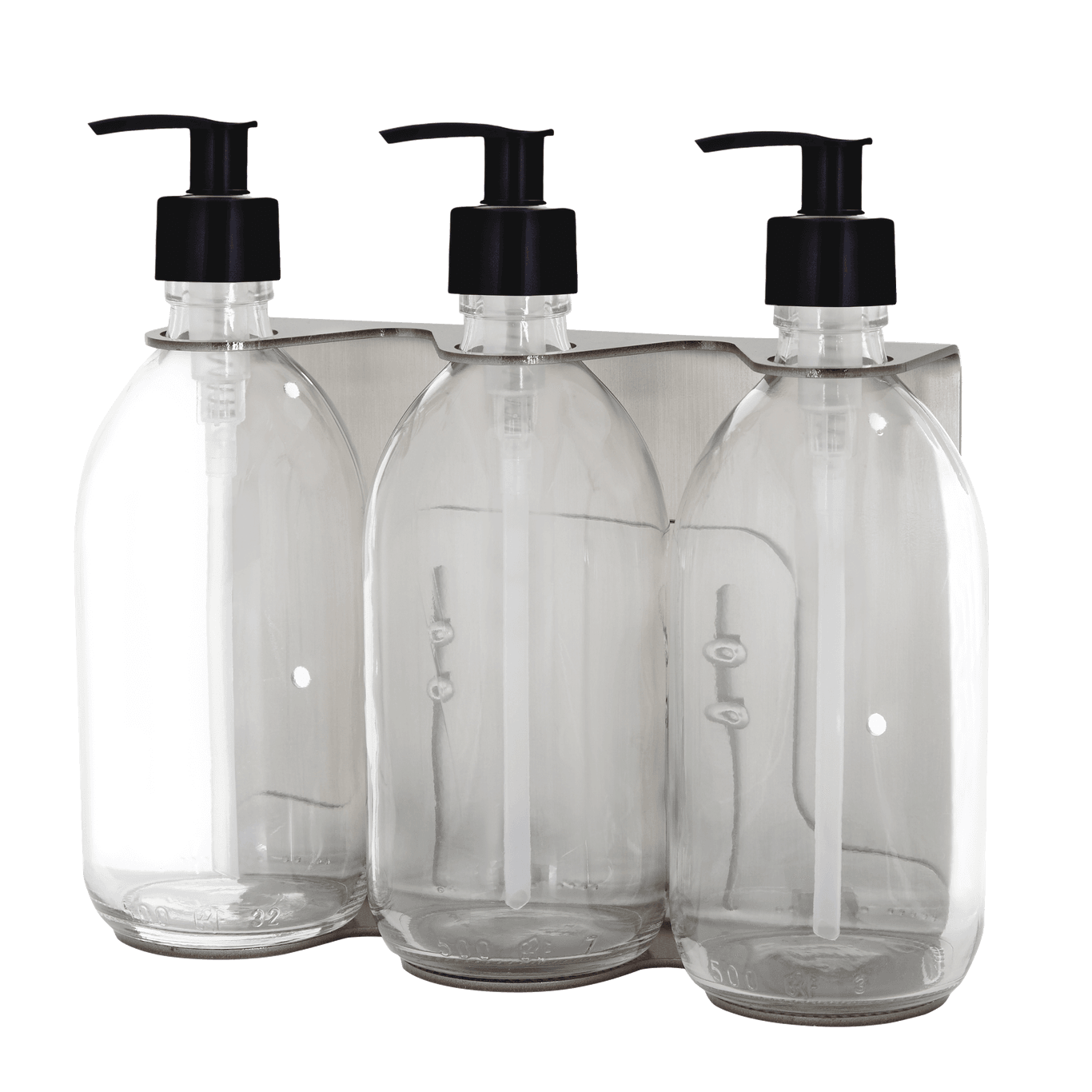 Triple Wall Mounted Soap Dispenser in Nickel